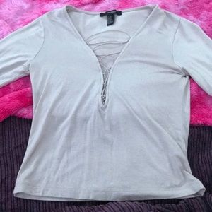 long sleeve tan shirt